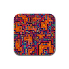 Background Graphic Beautiful Wallpaper Art Abstract Rubber Square Coaster (4 Pack) by Jancukart