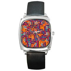 Background Graphic Beautiful Wallpaper Art Abstract Square Metal Watch