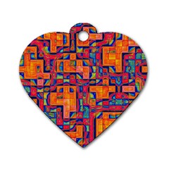 Background Graphic Beautiful Wallpaper Art Abstract Dog Tag Heart (one Side)