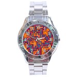 Background Graphic Beautiful Wallpaper Art Abstract Stainless Steel Analogue Watch Front