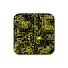 Background Graphic Beautiful Wallpaper Yellow Rubber Coaster (square)