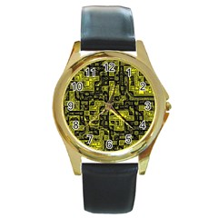 Background Graphic Beautiful Wallpaper Yellow Round Gold Metal Watch