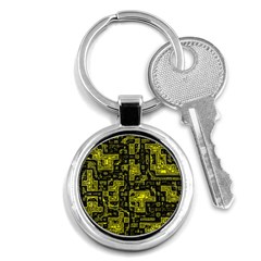 Background Graphic Beautiful Wallpaper Yellow Key Chain (round)