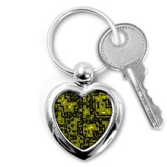 Background Graphic Beautiful Wallpaper Yellow Key Chain (heart)