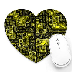 Background Graphic Beautiful Wallpaper Yellow Heart Mousepad