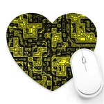 Background Graphic Beautiful Wallpaper Yellow Heart Mousepad Front