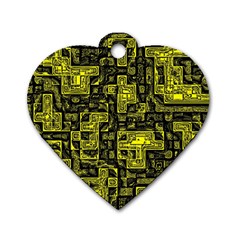 Background Graphic Beautiful Wallpaper Yellow Dog Tag Heart (one Side)