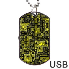 Background Graphic Beautiful Wallpaper Yellow Dog Tag Usb Flash (one Side)