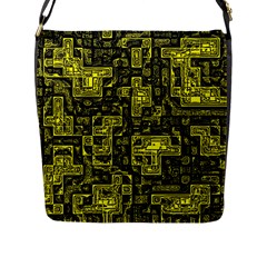 Background Graphic Beautiful Wallpaper Yellow Flap Closure Messenger Bag (l)