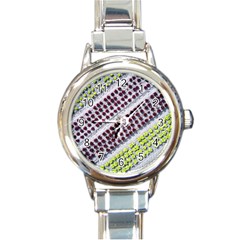 Field Agriculture Farm Stripes Diagonal Pattern Round Italian Charm Watch