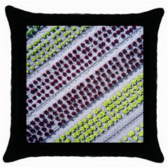 Field Agriculture Farm Stripes Diagonal Pattern Throw Pillow Case (black) by Jancukart