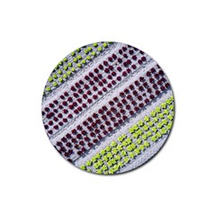 Field Agriculture Farm Stripes Diagonal Pattern Rubber Coaster (round)