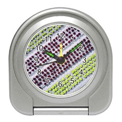 Field Agriculture Farm Stripes Diagonal Pattern Travel Alarm Clock