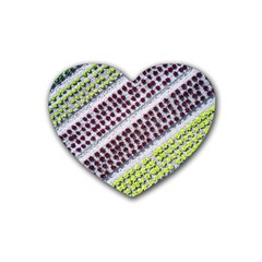 Field Agriculture Farm Stripes Diagonal Pattern Rubber Coaster (heart)