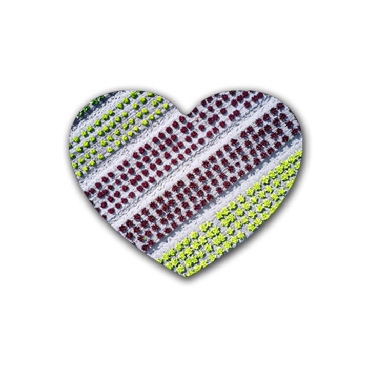 Field Agriculture Farm Stripes Diagonal Pattern Rubber Coaster (Heart)