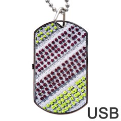 Field Agriculture Farm Stripes Diagonal Pattern Dog Tag Usb Flash (two Sides) by Jancukart