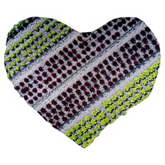 Field Agriculture Farm Stripes Diagonal Pattern Large 19  Premium Flano Heart Shape Cushions