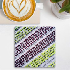 Field Agriculture Farm Stripes Diagonal Pattern Uv Print Square Tile Coaster  by Jancukart