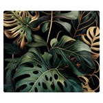 Tropical Leaves Leaf Foliage Monstera Nature Home Premium Plush Fleece Blanket (Small) 50 x40  Blanket Front