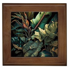 Tropical Leaf Leaves Foliage Monstera Nature Framed Tile