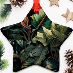 Tropical Leaf Leaves Foliage Monstera Nature Ornament (star)