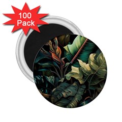 Tropical Leaf Leaves Foliage Monstera Nature 2 25  Magnets (100 Pack)  by Jancukart