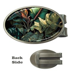 Tropical Leaf Leaves Foliage Monstera Nature Money Clips (oval) 