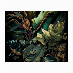 Tropical Leaf Leaves Foliage Monstera Nature Small Glasses Cloth (2 Sides)