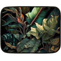 Tropical Leaf Leaves Foliage Monstera Nature Two Sides Fleece Blanket (mini)