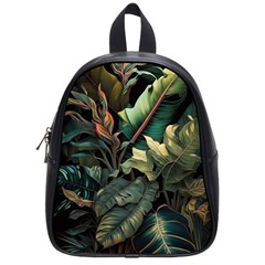 Tropical Leaf Leaves Foliage Monstera Nature School Bag (small)