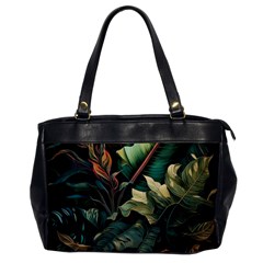 Tropical Leaf Leaves Foliage Monstera Nature Oversize Office Handbag by Jancukart