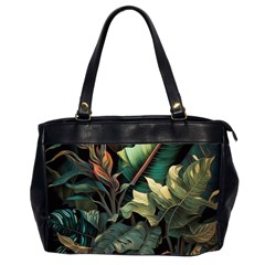 Tropical Leaf Leaves Foliage Monstera Nature Oversize Office Handbag (2 Sides) by Jancukart