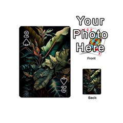 Tropical Leaf Leaves Foliage Monstera Nature Playing Cards 54 Designs (mini)