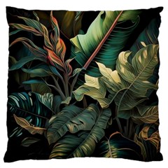 Tropical Leaf Leaves Foliage Monstera Nature Large Cushion Case (two Sides)