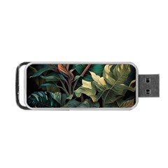 Tropical Leaf Leaves Foliage Monstera Nature Portable Usb Flash (two Sides) by Jancukart