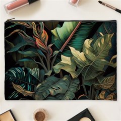 Tropical Leaf Leaves Foliage Monstera Nature Cosmetic Bag (xxxl)