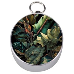 Tropical Leaf Leaves Foliage Monstera Nature Silver Compasses