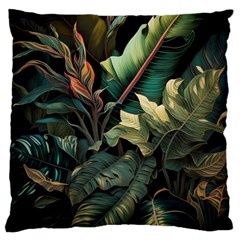 Tropical Leaf Leaves Foliage Monstera Nature Standard Premium Plush Fleece Cushion Case (two Sides)