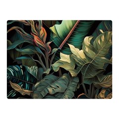 Tropical Leaf Leaves Foliage Monstera Nature Two Sides Premium Plush Fleece Blanket (mini) by Jancukart