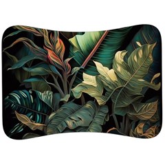 Tropical Leaf Leaves Foliage Monstera Nature Velour Seat Head Rest Cushion by Jancukart