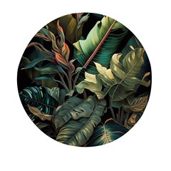 Tropical Leaf Leaves Foliage Monstera Nature Mini Round Pill Box