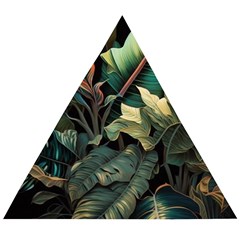 Tropical Leaf Leaves Foliage Monstera Nature Wooden Puzzle Triangle by Jancukart