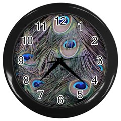 Peacock Feathers Peacock Bird Feathers Wall Clock (black)