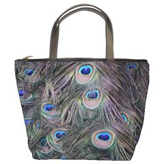 Peacock Feathers Peacock Bird Feathers Bucket Bag