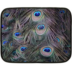 Peacock Feathers Peacock Bird Feathers Two Sides Fleece Blanket (mini)