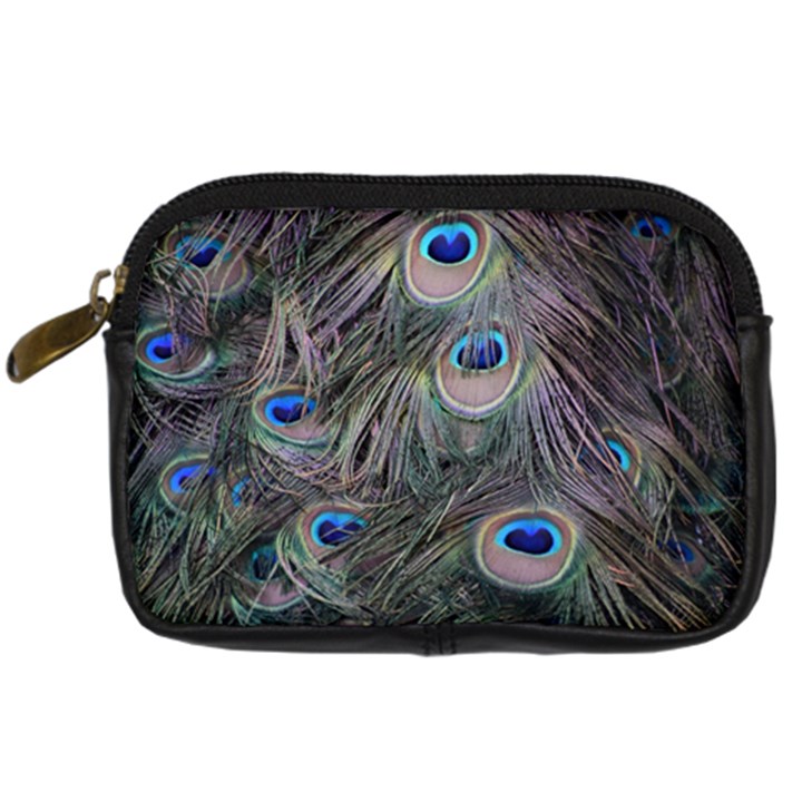 Peacock Feathers Peacock Bird Feathers Digital Camera Leather Case