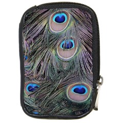 Peacock Feathers Peacock Bird Feathers Compact Camera Leather Case by Jancukart