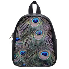 Peacock Feathers Peacock Bird Feathers School Bag (small) by Jancukart