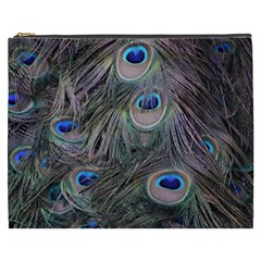 Peacock Feathers Peacock Bird Feathers Cosmetic Bag (xxxl) by Jancukart