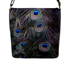 Peacock Feathers Peacock Bird Feathers Flap Closure Messenger Bag (l)